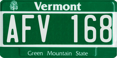 VT license plate AFV168