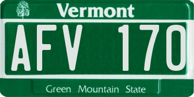 VT license plate AFV170