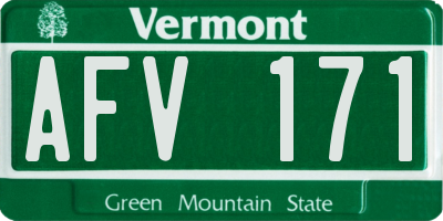 VT license plate AFV171