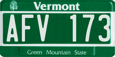 VT license plate AFV173
