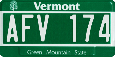VT license plate AFV174