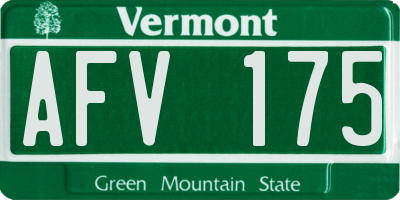 VT license plate AFV175