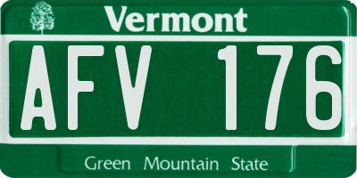 VT license plate AFV176