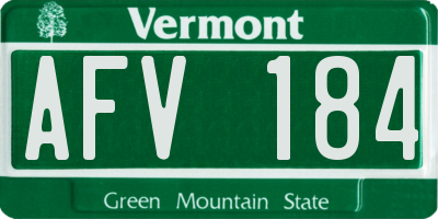 VT license plate AFV184