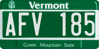 VT license plate AFV185