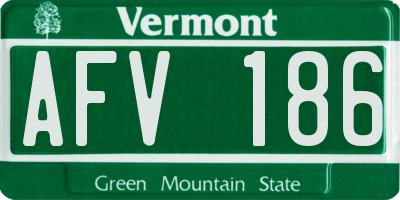 VT license plate AFV186