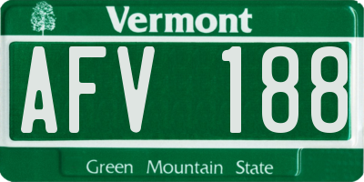 VT license plate AFV188