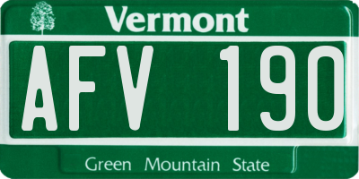 VT license plate AFV190