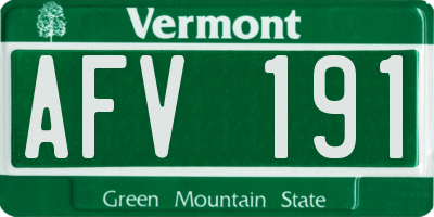 VT license plate AFV191