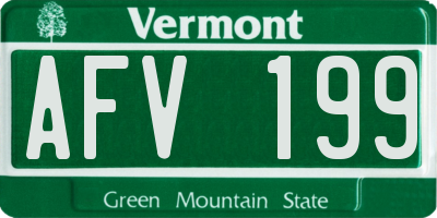 VT license plate AFV199