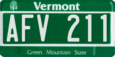 VT license plate AFV211