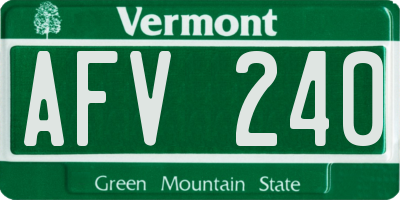 VT license plate AFV240