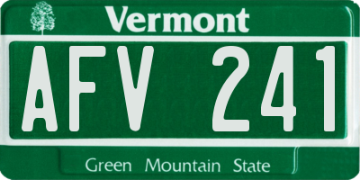 VT license plate AFV241