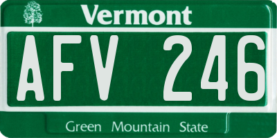 VT license plate AFV246