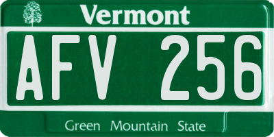 VT license plate AFV256