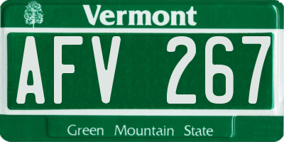 VT license plate AFV267