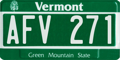 VT license plate AFV271