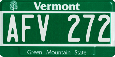 VT license plate AFV272