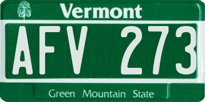 VT license plate AFV273
