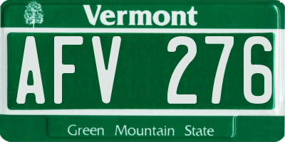 VT license plate AFV276