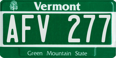 VT license plate AFV277