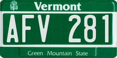 VT license plate AFV281