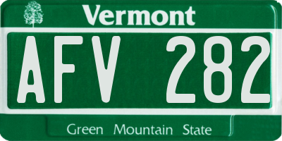 VT license plate AFV282