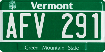 VT license plate AFV291