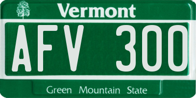 VT license plate AFV300