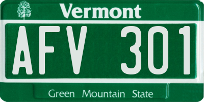 VT license plate AFV301