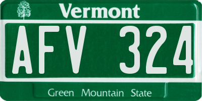 VT license plate AFV324