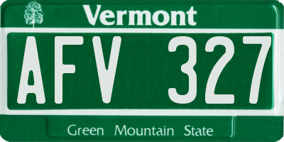 VT license plate AFV327