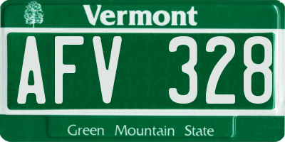 VT license plate AFV328