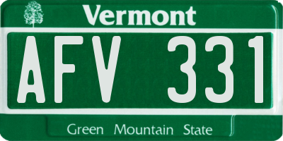 VT license plate AFV331