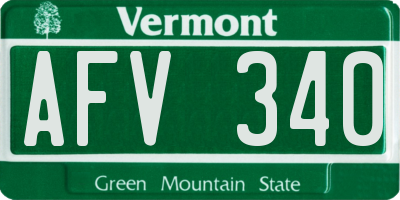 VT license plate AFV340