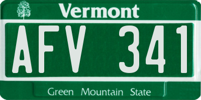 VT license plate AFV341