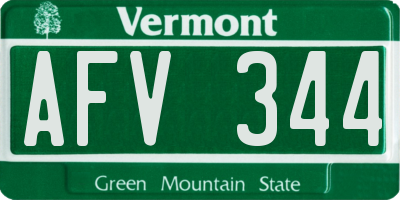 VT license plate AFV344
