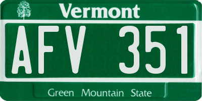 VT license plate AFV351