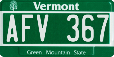 VT license plate AFV367