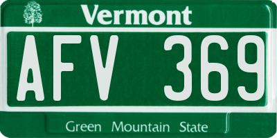 VT license plate AFV369