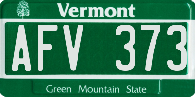VT license plate AFV373
