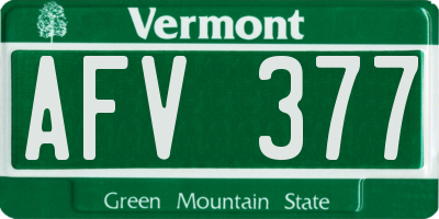 VT license plate AFV377