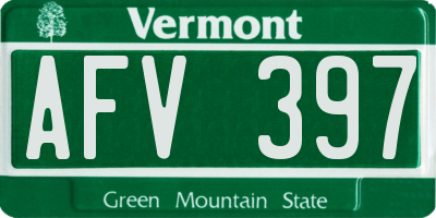 VT license plate AFV397