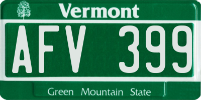 VT license plate AFV399