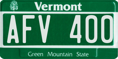 VT license plate AFV400