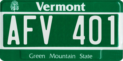VT license plate AFV401