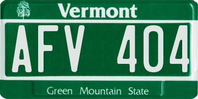 VT license plate AFV404
