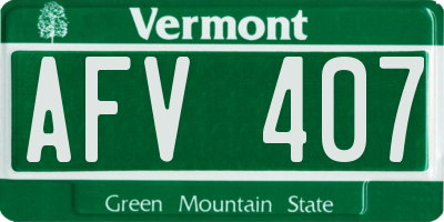 VT license plate AFV407