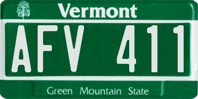 VT license plate AFV411