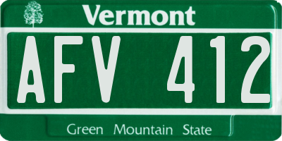 VT license plate AFV412